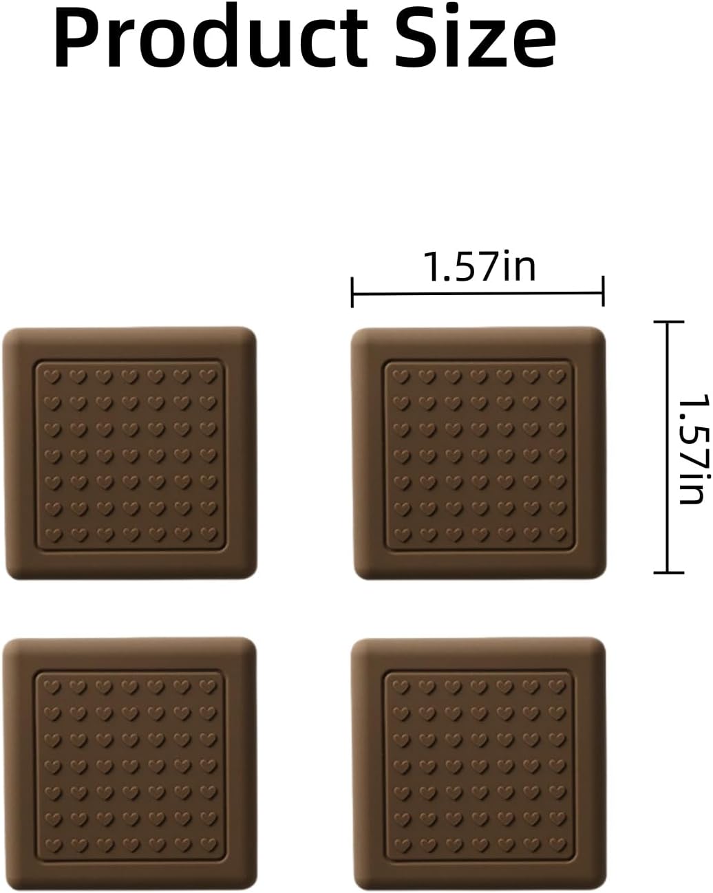 8 Pack Anti-Slip Cutting Board Stabilizer Pads Cutting Board Feet, Self-Adhesive Waterproof Rubber Feet for Furniture, Non-Marking Grips for Chopping Blocks, Shock-Absorbent, Noise Reducing (Square)