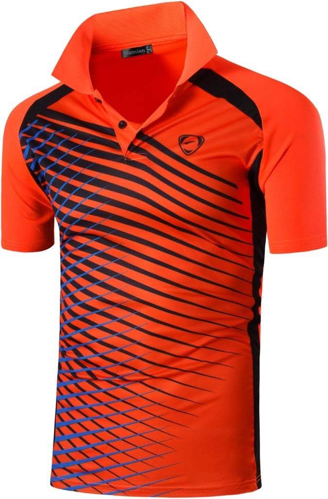jeansian Men's Sport Outdoor Quick Dry Fit Short Sleeves Polo Tee Shirt Tshirt T-Shirt Tops Golf Tennis Bowling LSL195