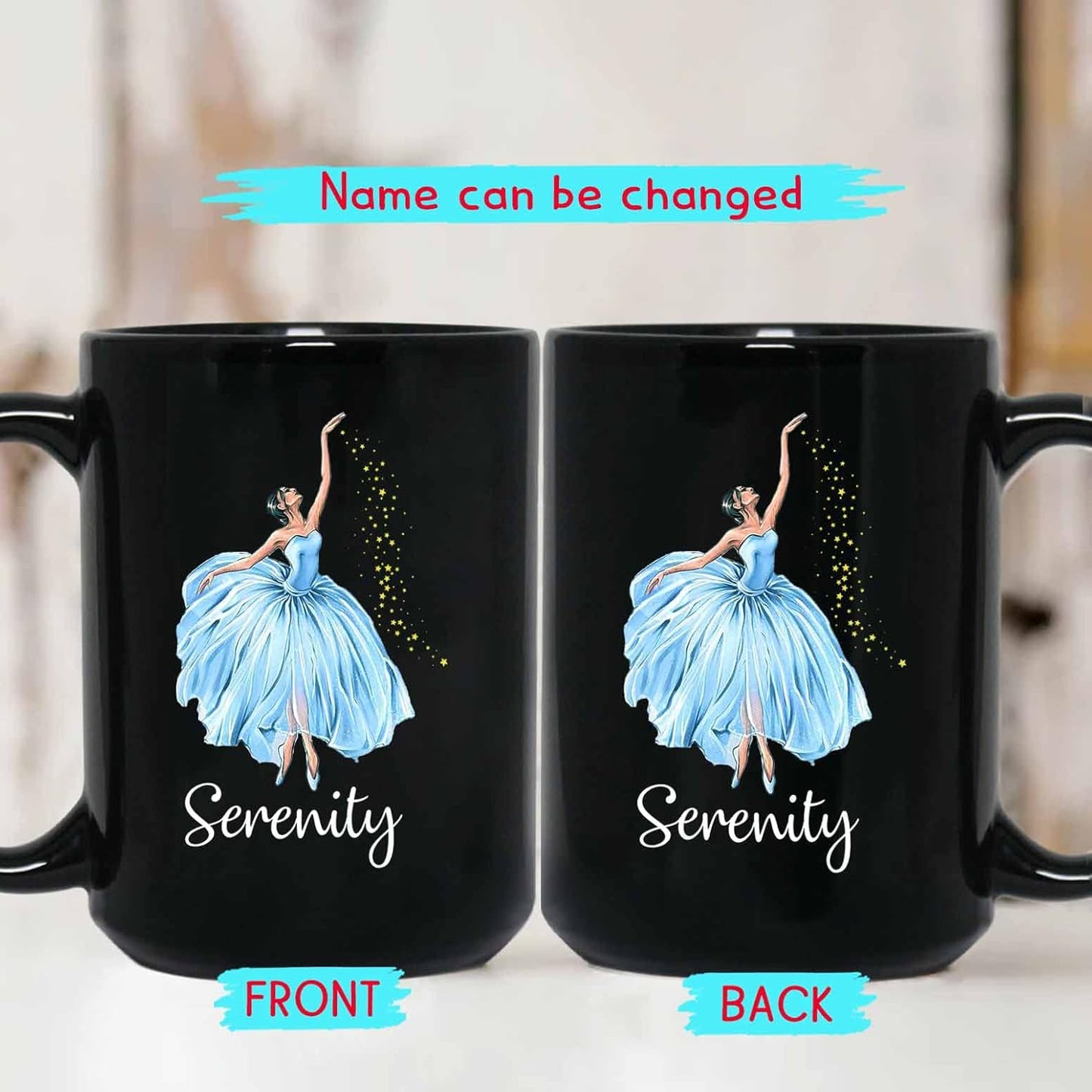 Personalized Ballet Coffee Mug Gift, Customized Black Ceramic Mug 11-15 Oz For Ballet Lovers, Dancing Teacher Team