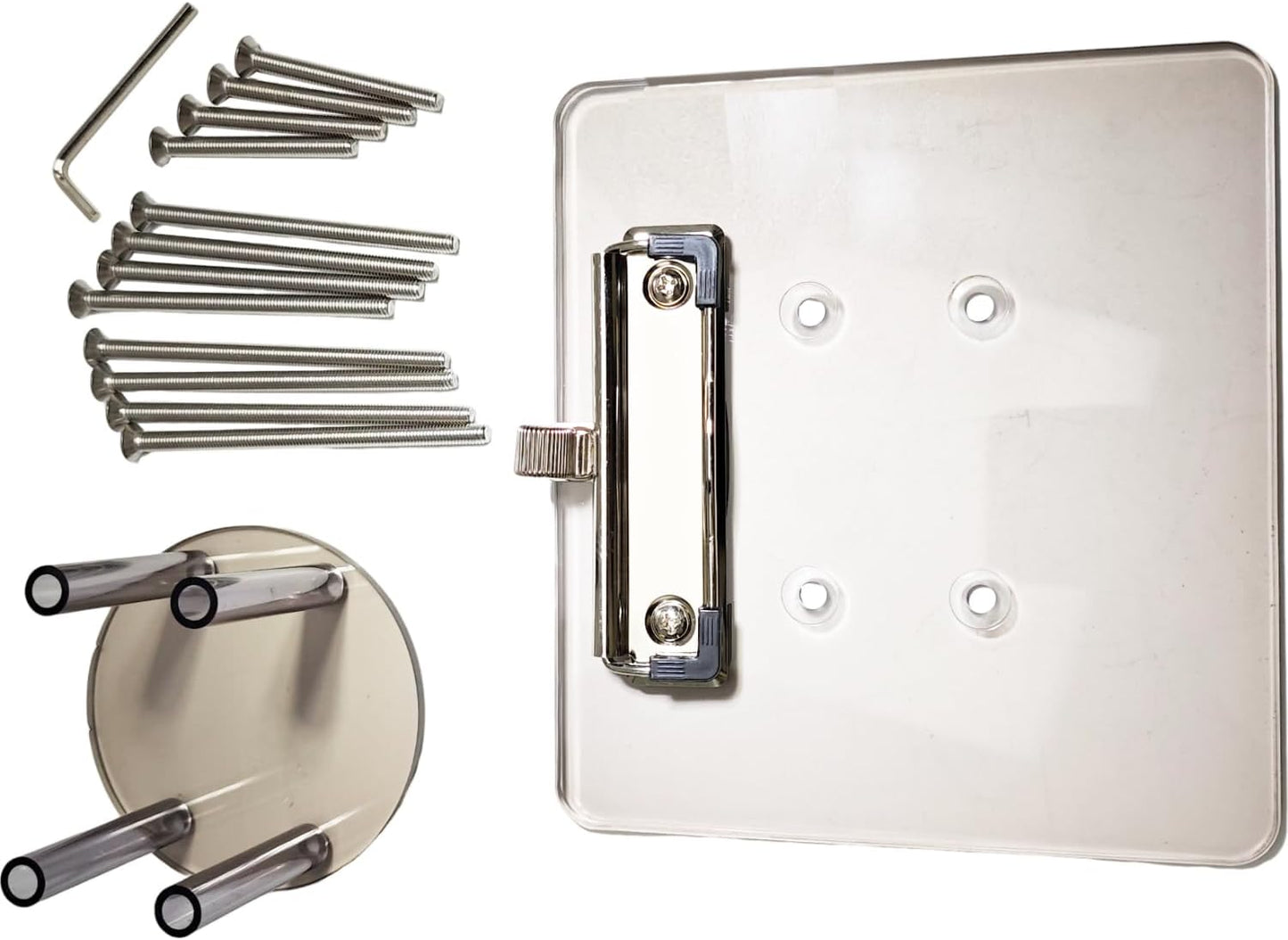 Beige Acrylic 5mm Thickness Golf Cart Scorecard Holder w/Pencil Holder & Clamp Compatible with EZGO TXT/RXV Club Car DS/Precedent Yamaha and Other Golf Cart Steering Wheel with 5-6 Holes