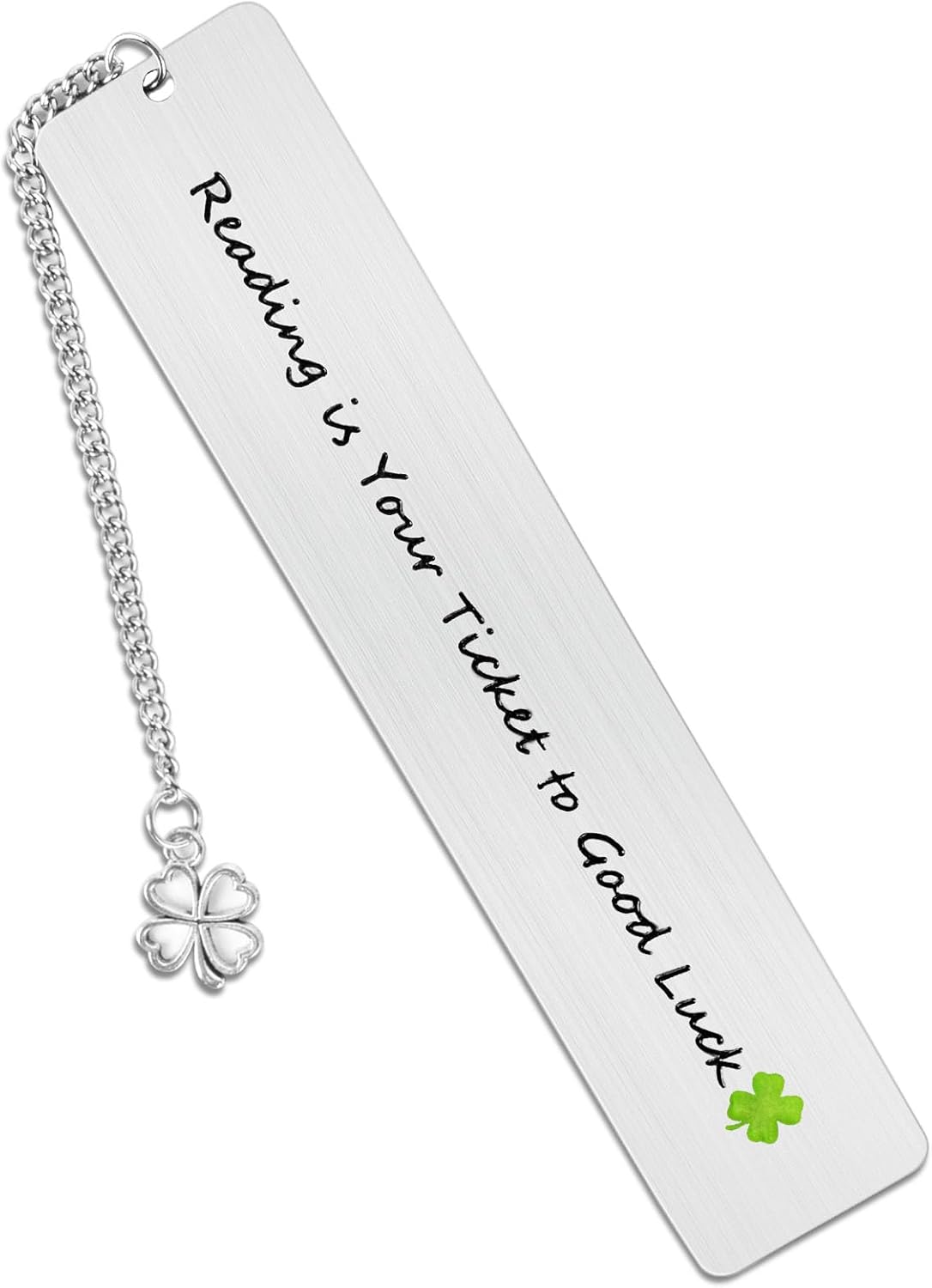 Teacher Appreciation Gifts, Cute Flower Metal Bookmarks for Book Lovers Students Friends Women Anniversary Christmas Birthday Graduation Valentine's Day (Reading is Your Ticket to Good Luck)