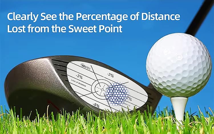 Veltec Premium Golf Impact Tape Labels, Self-Teaching Sweet Spot and Consistency Analysis, 300 Pieces (100 Wood, 100 Iron and 100 Putter), Useful Training Aid Improve Ball Striking