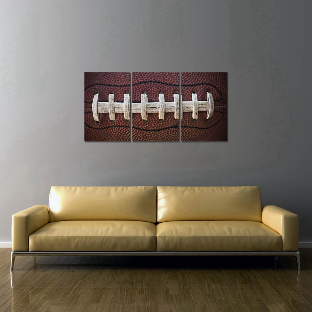 American Football Close-up Kids Room Canvas Wall Art Modern Workout Home Decor Rugby Poster Print Boy Bedroom Decor Sport Artwork Gym Wall Décor Framed 12x16inch