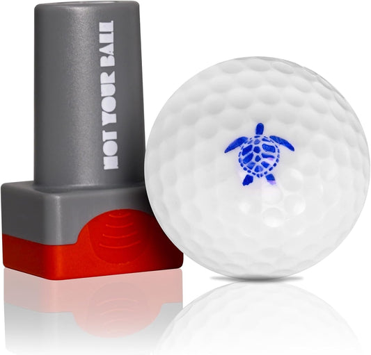 QUBI Golf Ball Stamp, Golf Ball Stamper, Reusable Self-Inking Golf Ball Stamp Marker to Identify Golf Balls, Golf Gift Golf Accessories for Men and Women Golfers