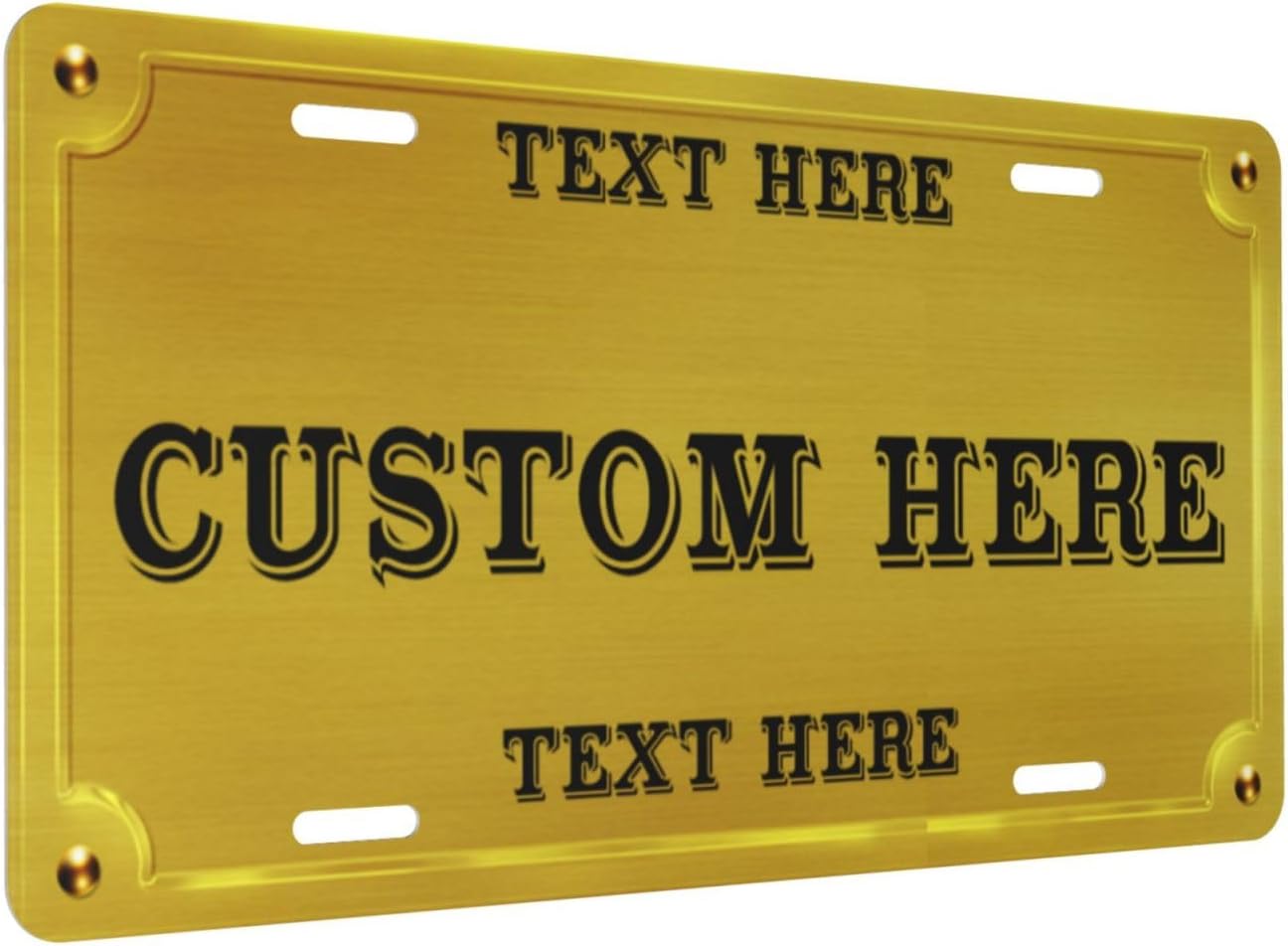 Custom Personalized Text Image Photo Design Customized Tag Aluminum License Plates for Front of Car 6x12 Inch-1