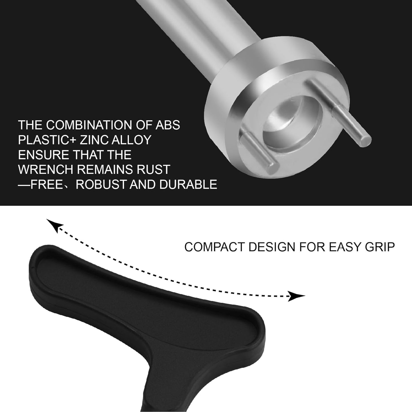 Professional Golf Spike Removal Tool - Sturdy Two Pin Universal Golf Shoe Spike Cleat Wrench