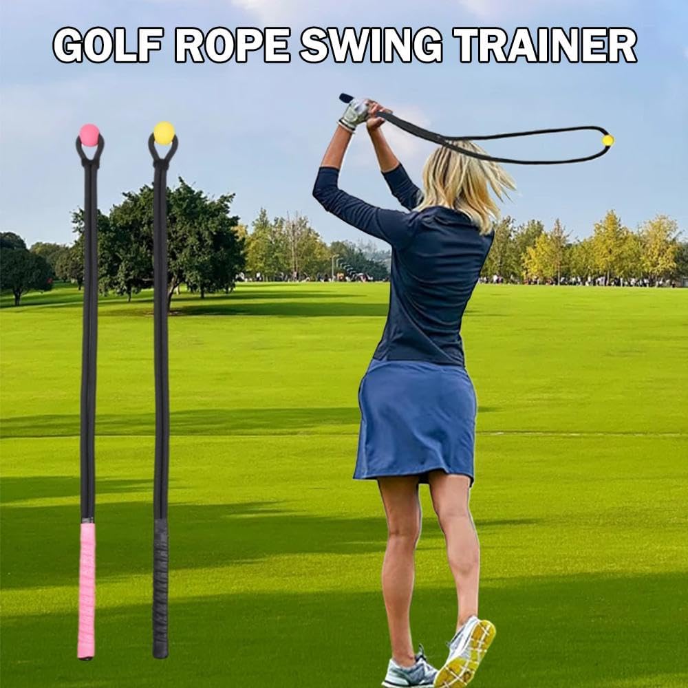 Golf Swing Training Aid,Golf Rope Swing Trainer with Ball and Grip to Improve Speed,Accuracy,Rhythm,Flexibility and Strength,Multi-Purpose Training Rope Portable Tool for Indoor/Outdoor Practice
