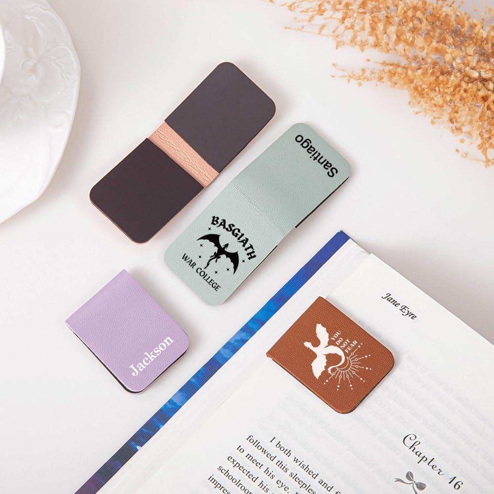 CALLIE Personalized Magnetic Bookmark Clip – Custom Name Reading Gifts for Book Lovers, Birthday Teacher's Day Christmas for Bookworm Gifts (Flying Dragon)