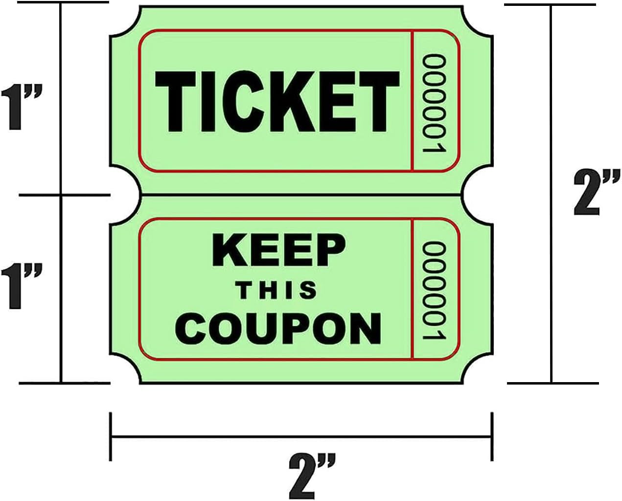 SEETOOOGAMES Raffle Tickets Double Roll - Full Set of 4 Colors, 2000 Tickets/Colors, 50/50 Raffle Tickets for Events (Red, Blue, Yellow, Green)