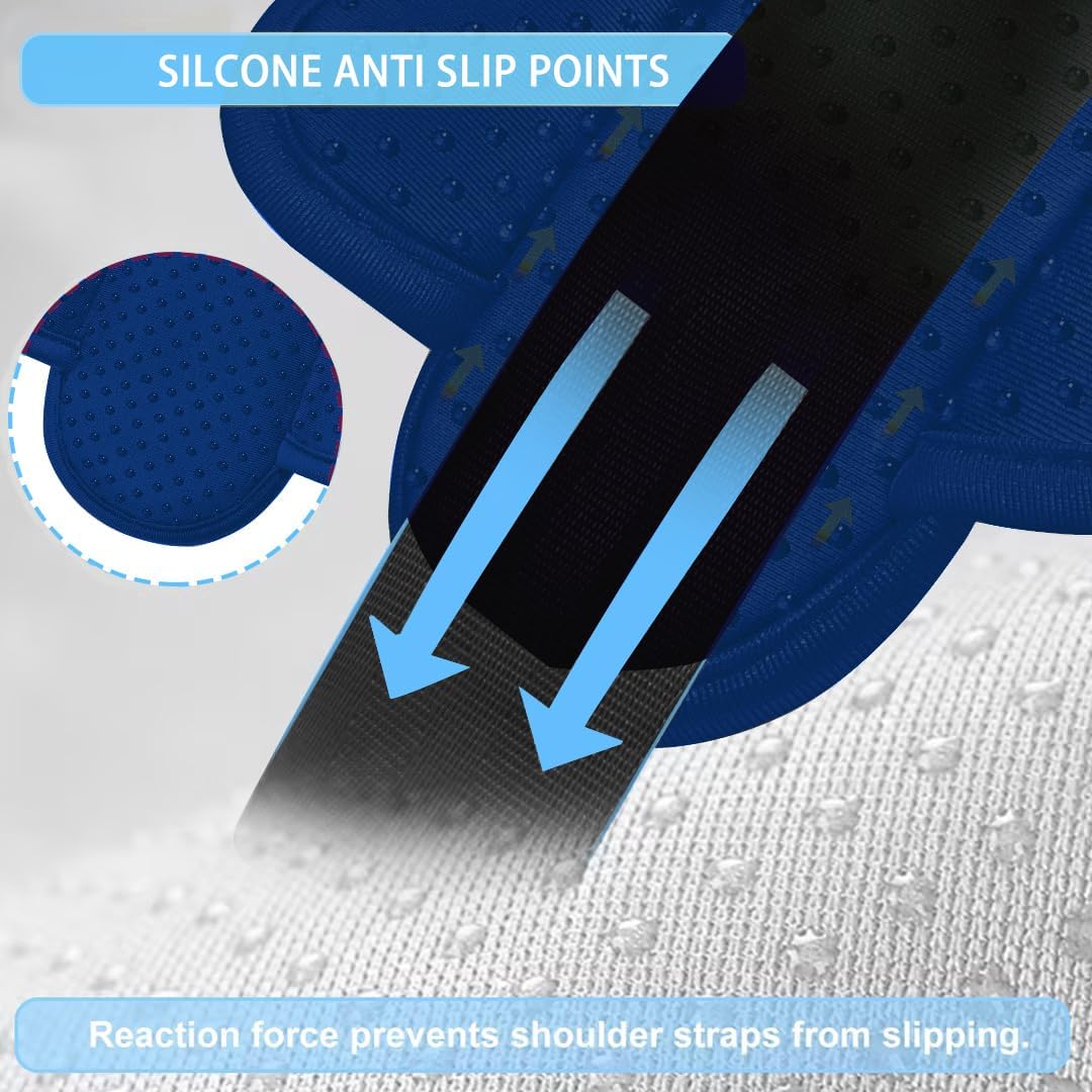 ZINZ 2-Pack Universal Shoulder Pad with Ultra thick Cushion for Bag Luggage Bag Crossbody, Plus Long & Anti-Slip & Breathable,Blue