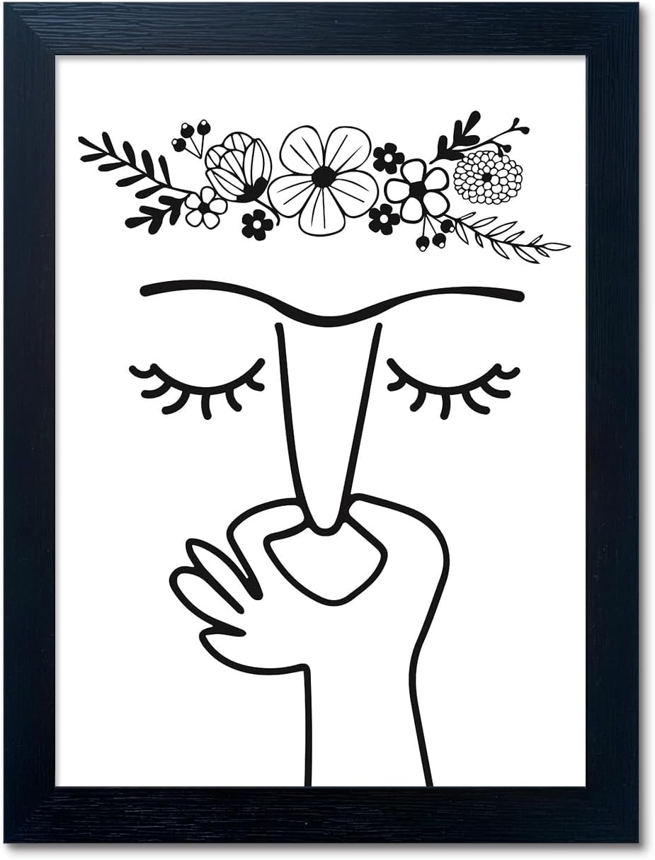 Bathroom Wall Art Funny Bathroom Wall Decor Humorous Guest Toilet Art Decor Modern Minimalistic Black and White Canvas Print Artwork