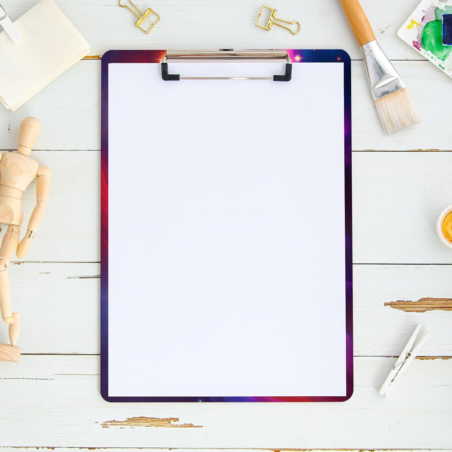 Colorful Cloud Plastic Clipboard with Finish Clip 8.7" x 12.5" Perfect for Modern Office Seminars Workshops Home School Classroom and Event
