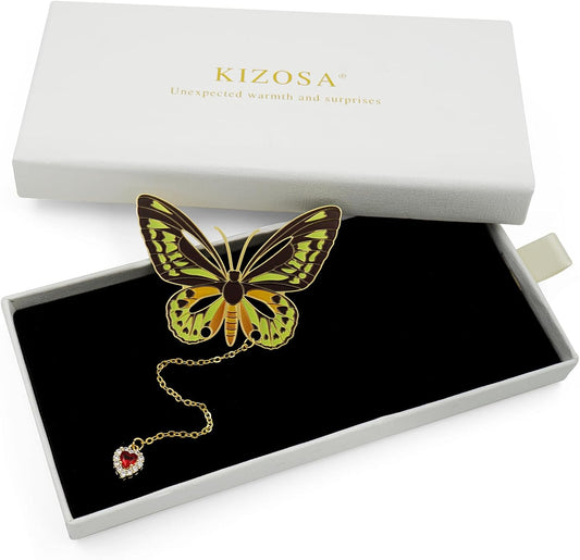 Butterfly Bookmarks for Women,Metal Bookmark,Unique Gifts Book Markers for Women Book Lovers,Teacher Appreciation Gifts,Valentine Mother's Day Christmas New Year Birthday Gift (05-Green)