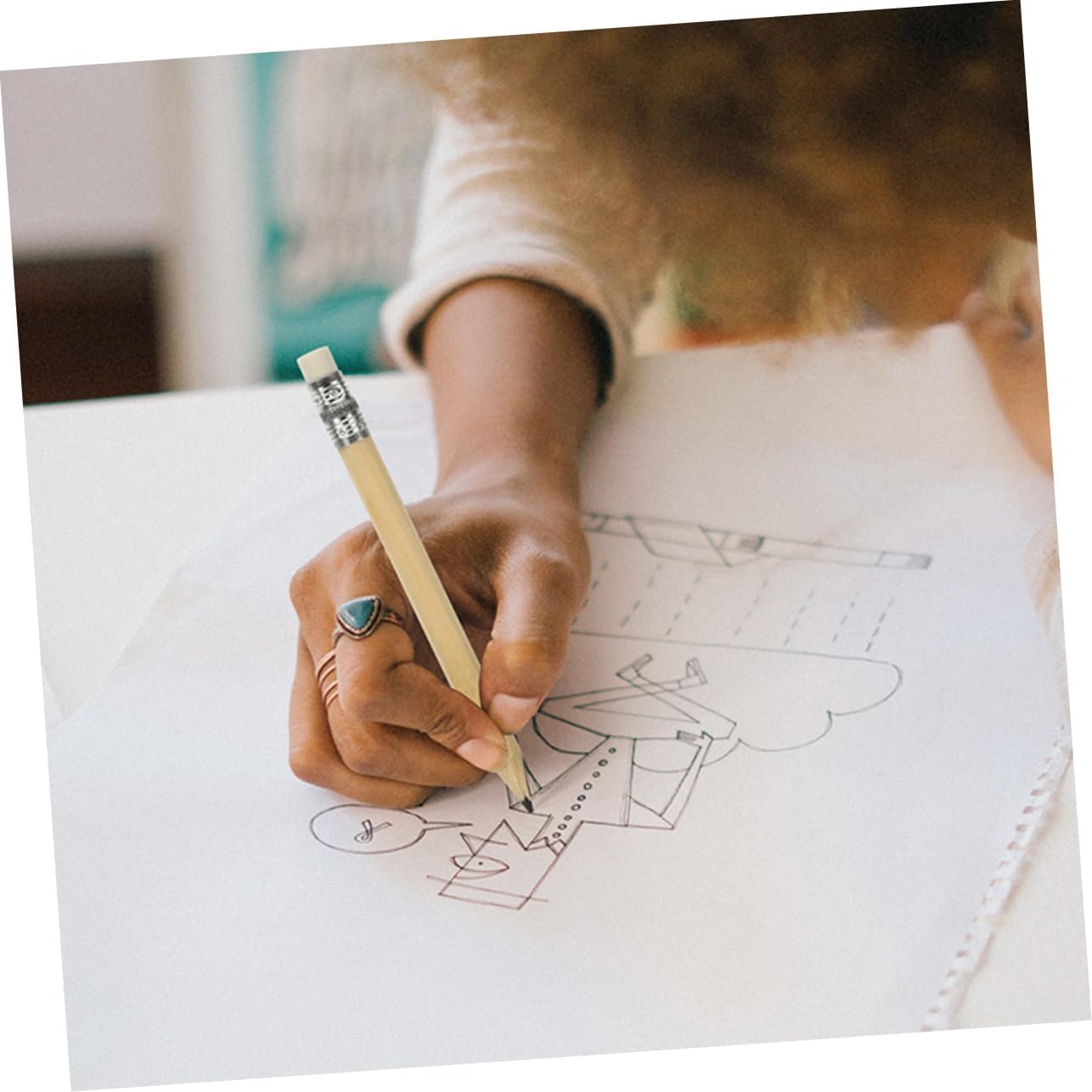 VILLCASE 100pcs Half Pencils Eraser Short Writing Pencils Mini Golf Bulk for Artists