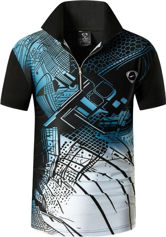 jeansian Men's Sport Outdoor Quick Dry Fit Short Sleeves Polo Tee Shirt Tshirt T-Shirt Tops Golf Tennis Bowling LSL195