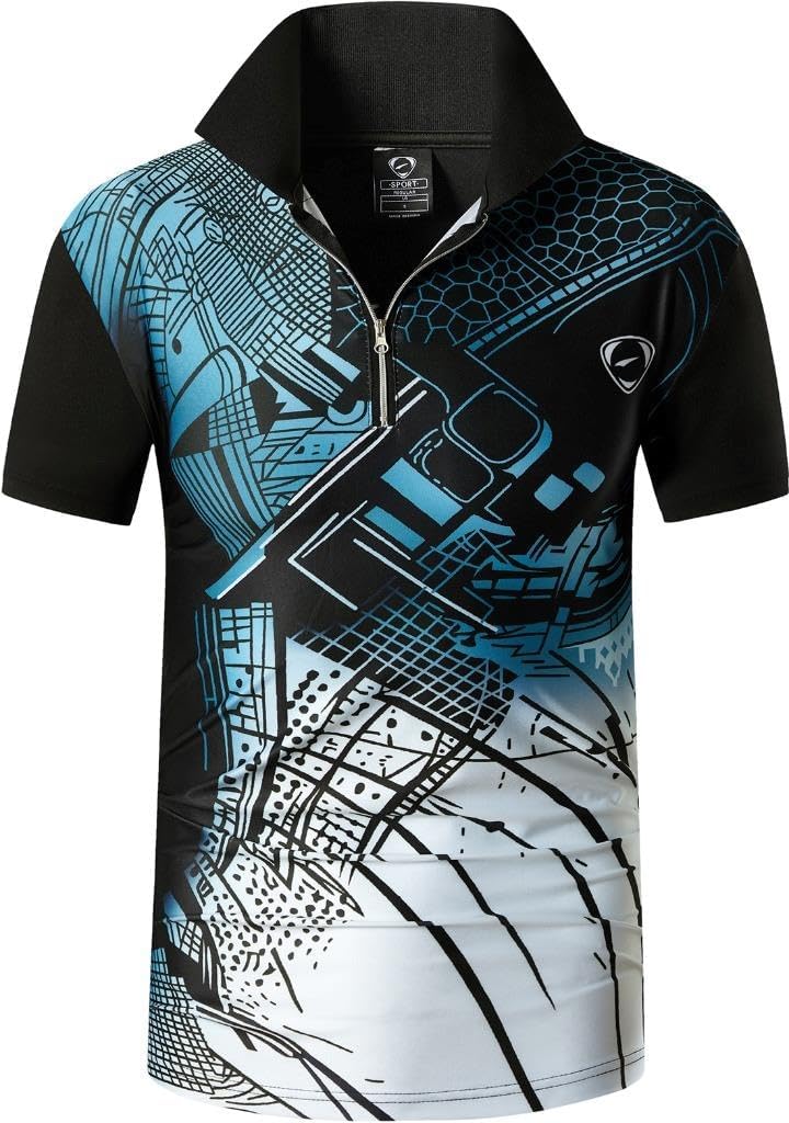 jeansian Men's Sport Outdoor Quick Dry Fit Short Sleeves Polo Tee Shirt Tshirt T-Shirt Tops Golf Tennis Bowling LSL195