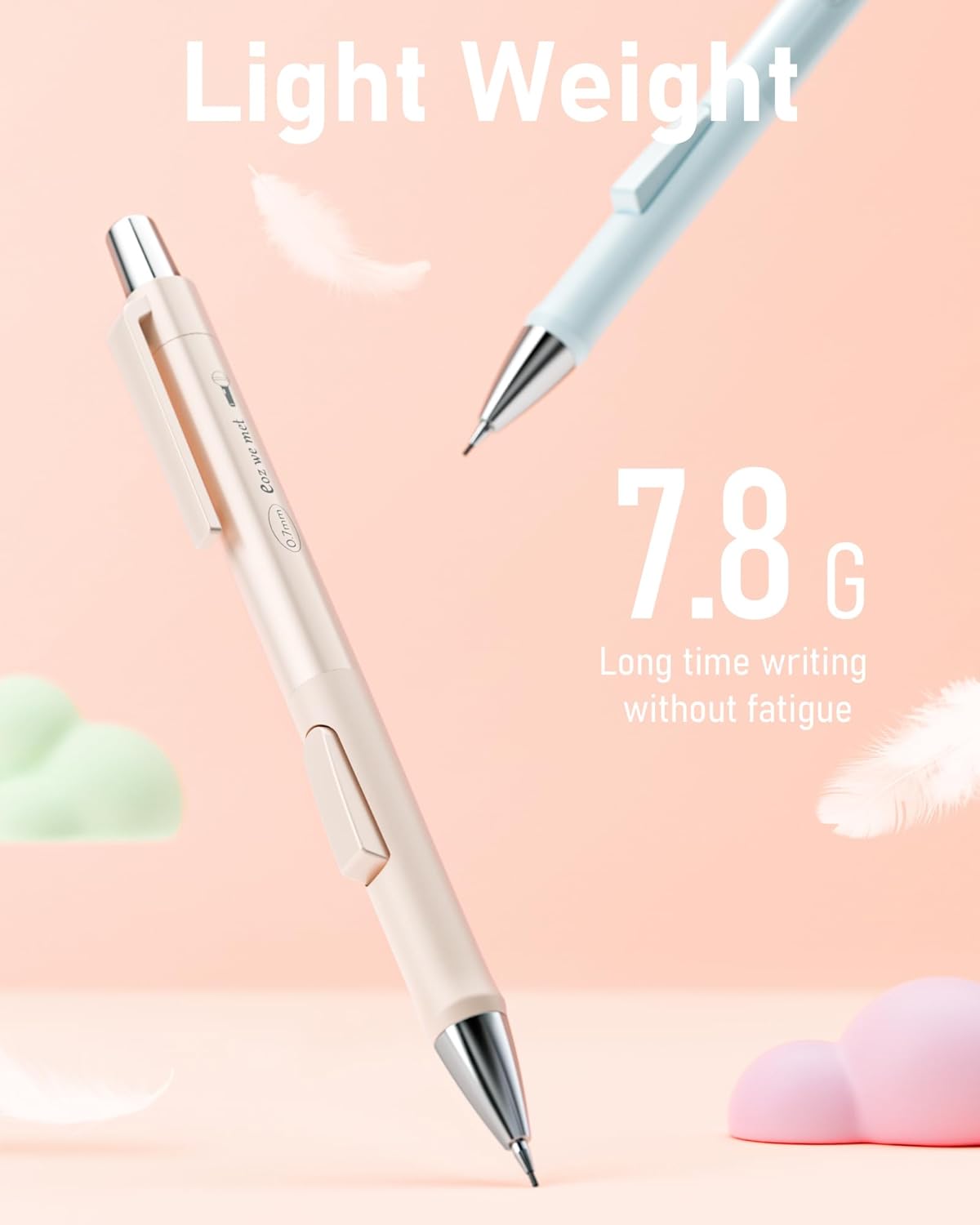 Nicpro 4PCS Pastel Mechanical Pencil 0.5mm, Cute Fast Click Mechanical Pencils Set with 100PCS HB Lead Refills, Erasers and Eraser Refills, Aesthetic School Supplies for Writing, Drawing, Sketching