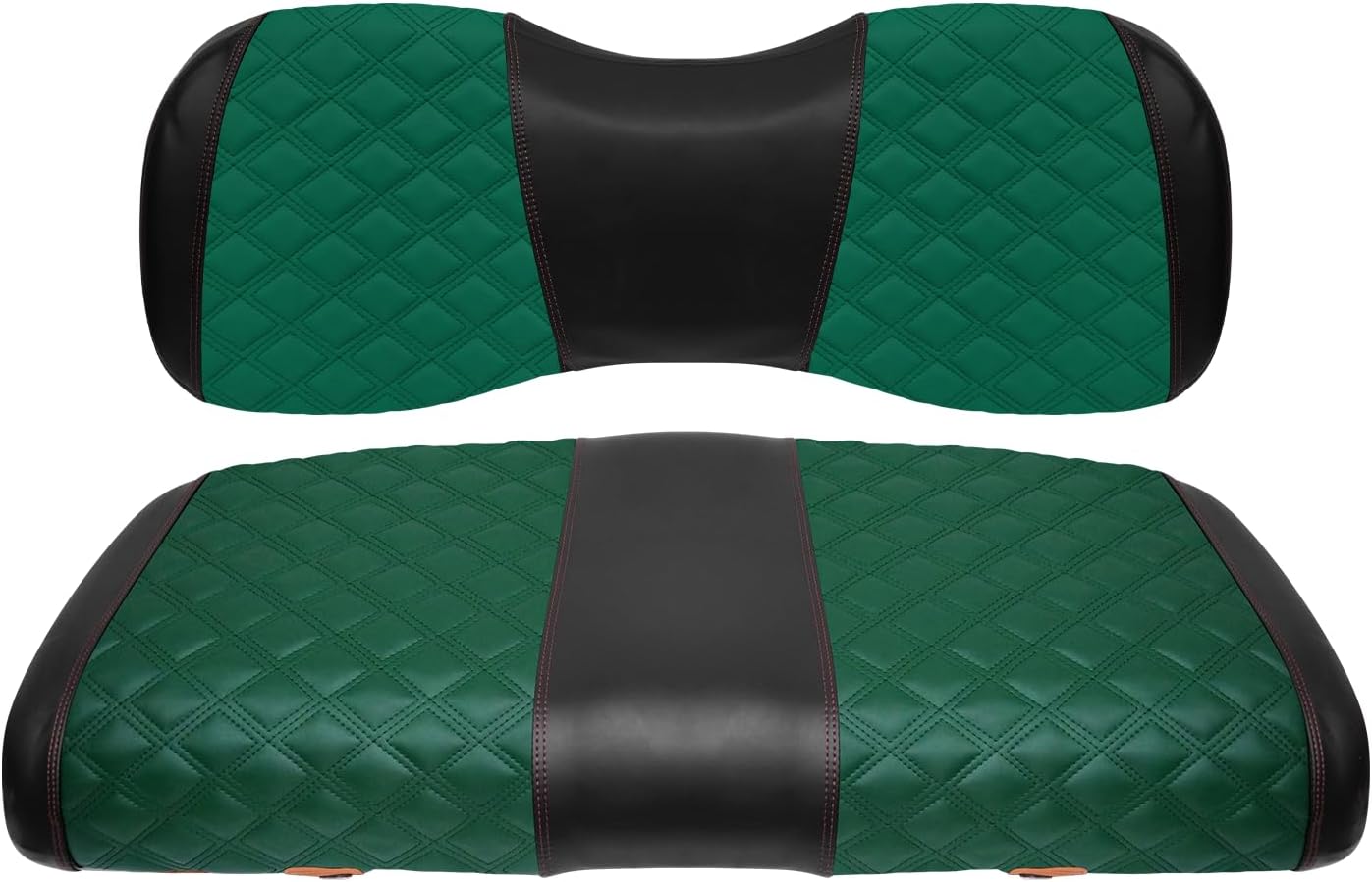 Golf Cart Front Seat Covers for Yamaha Drive 2007-2016/Drive 2 2017+ Front OEM Universal Seat Cushion, Marine Grade Vinyl Leather Seat Covers/Easy to Install-Green(2PCS)