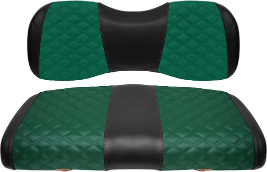 Golf Cart Front Seat Covers for Yamaha Drive 2007-2016/Drive 2 2017+ Front OEM Universal Seat Cushion, Marine Grade Vinyl Leather Seat Covers/Easy to Install-Green(2PCS)