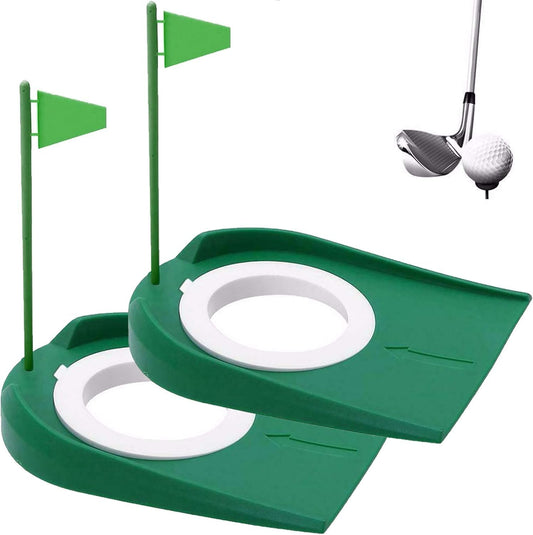 Golf Putting Cup and Flag Putt Training Hole All-Direction Surface Regulation Practice Cups for Men Women Kids Indoor Outdoor Home Office Backyard Golfing
