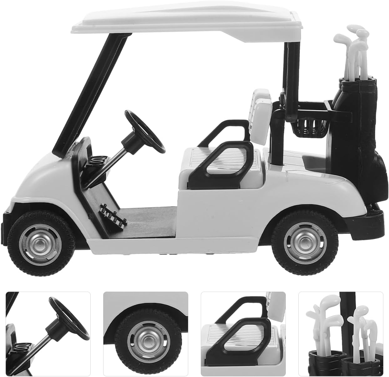 Homoyoyo Die- cast Metal Golf Cart, Metal Mini Golf Cart Toy 1: 20 Scale Golfcart Pullback Vehicle Miniature Figurine Ornament for Home Office Decor (red)