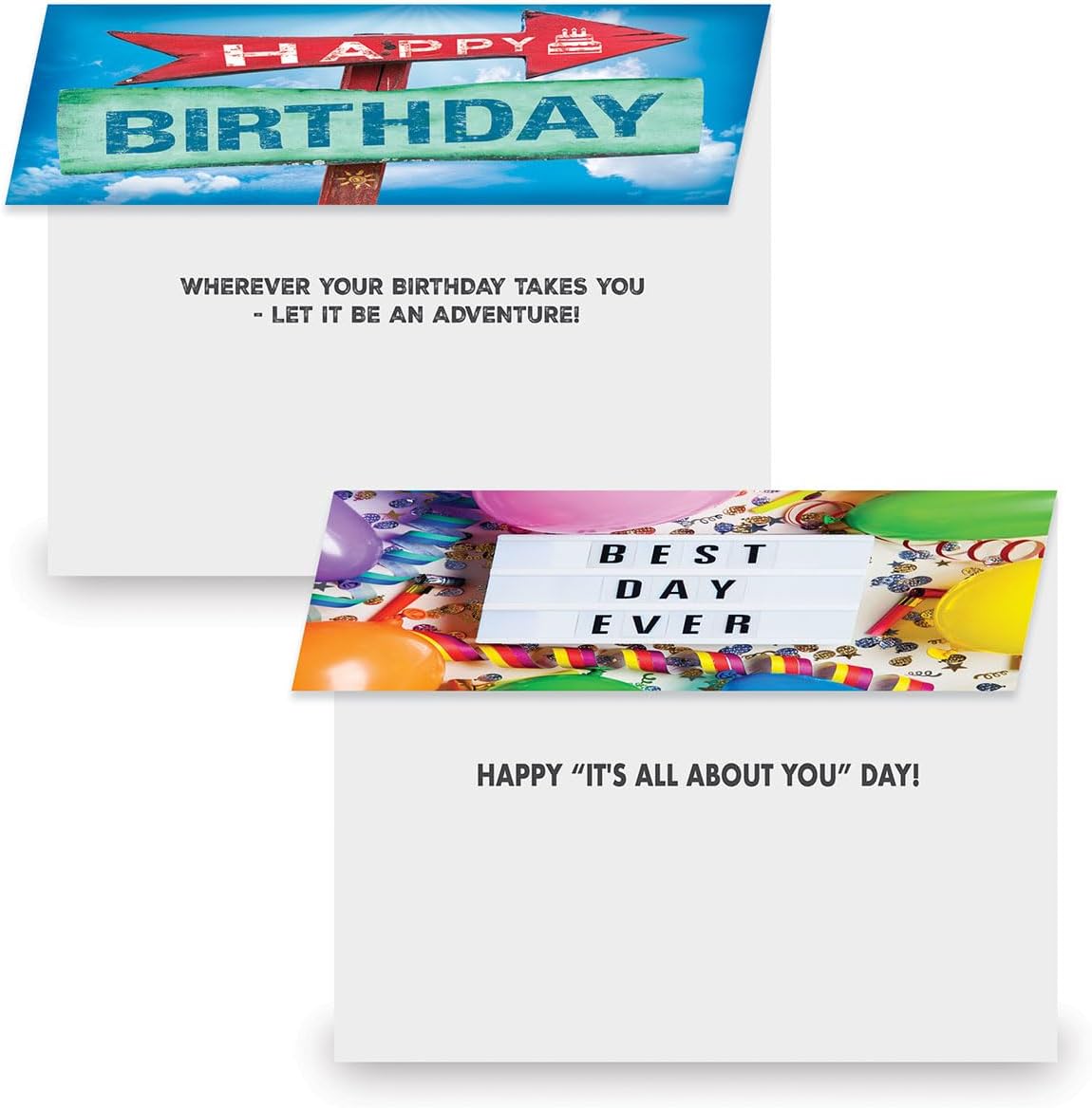 Current Photo fun Birthday Greeting Cards - Set of 20 (2 each of 10 Designs), 5 x 7 Inches, Sentiments Inside, Envelopes Included, Assortment Set