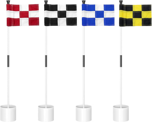KINGTOP Golf Flagstick Mini, Putting Green Flag for Yard, All 3 Feet, Double-Sided Numbered Golf Flags, Golf Pin Flag Hole Cup Set, Portable 2-Section Design, Gifts Idea
