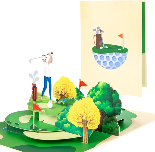 Golf Pop Up Greeting Card, Multi-Occasion: Father's Day, Birthday, Anniversary, Retirement
