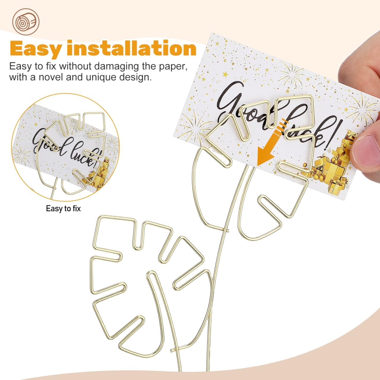 NUOBESTY Gold Card Clip Holder Turtle Leaf Shapes Photo Display Stand Memo Note Message Cards Display Pick Stand for Home Party