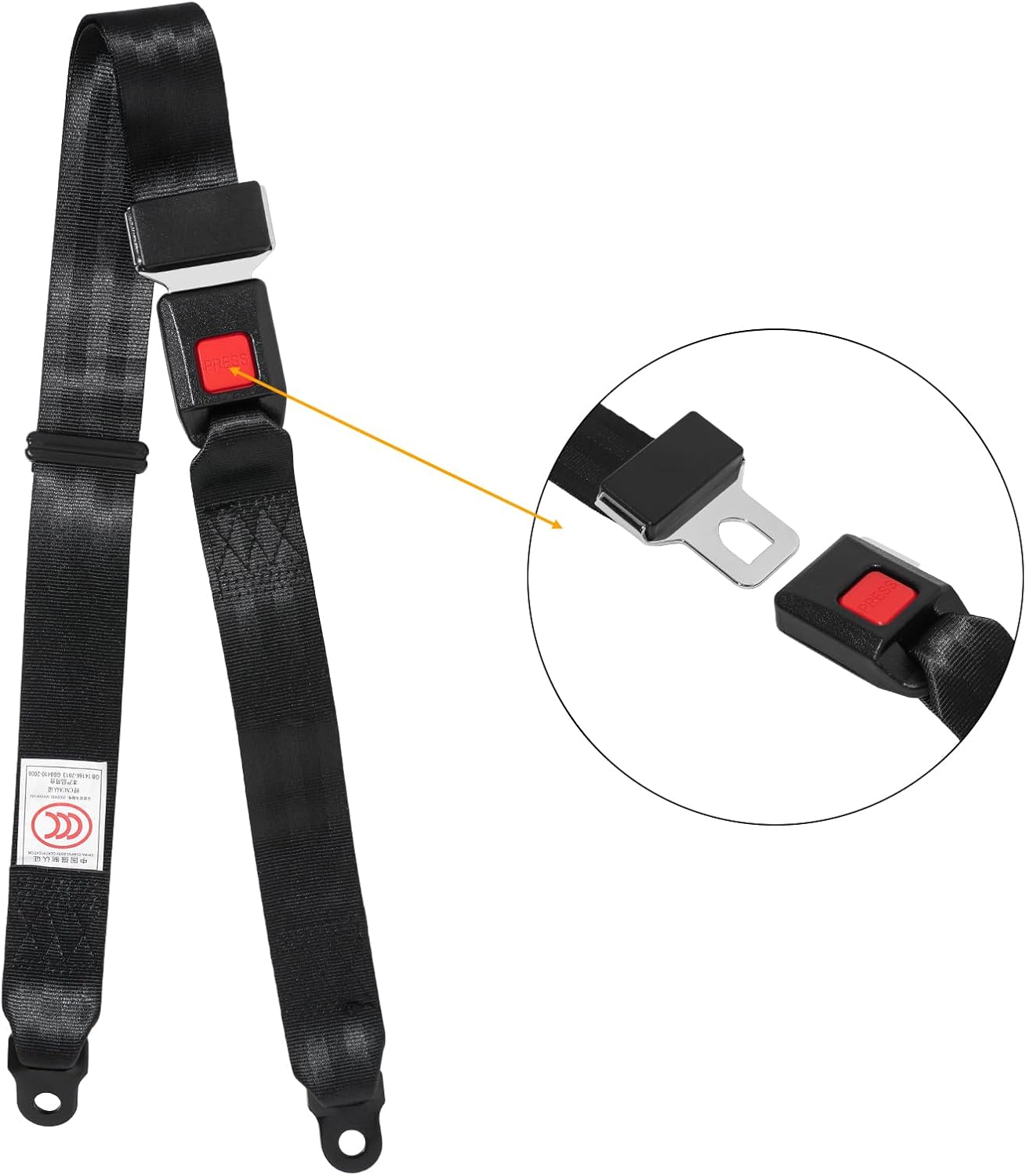 Universal 4-Piece Adjustable 2-Point Harness Kit for Golf Carts, UTVs, EZGO, and Club Car, Includes Mounting Screws (Black)