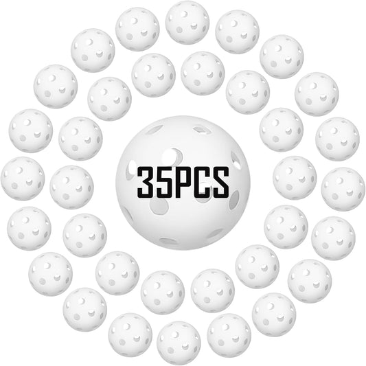 35 Pack Practice Golf Balls Limited Flight Plastic Golf Balls 42mm Practice Golf Balls for Backyard Golf Training Balls for Swing Practice, Airflow Hollow (Multiple Colors)