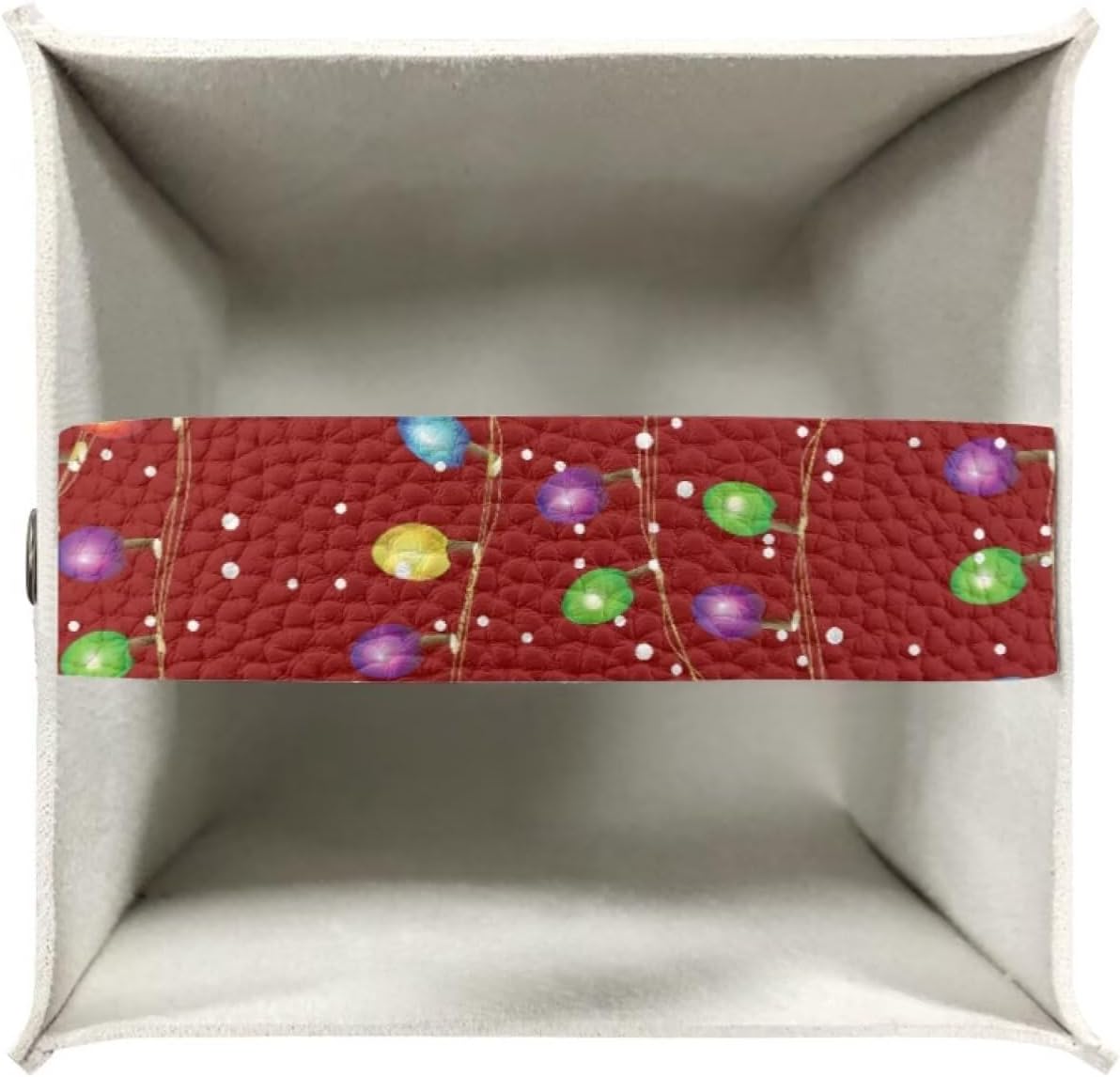 Christmas Tissue Box Cover Cube Leather Tissue Cover 5x5x5 inch Facial Paper Box Holder Christmas Home Decorations for Desk Bathroom Vanity Countertop