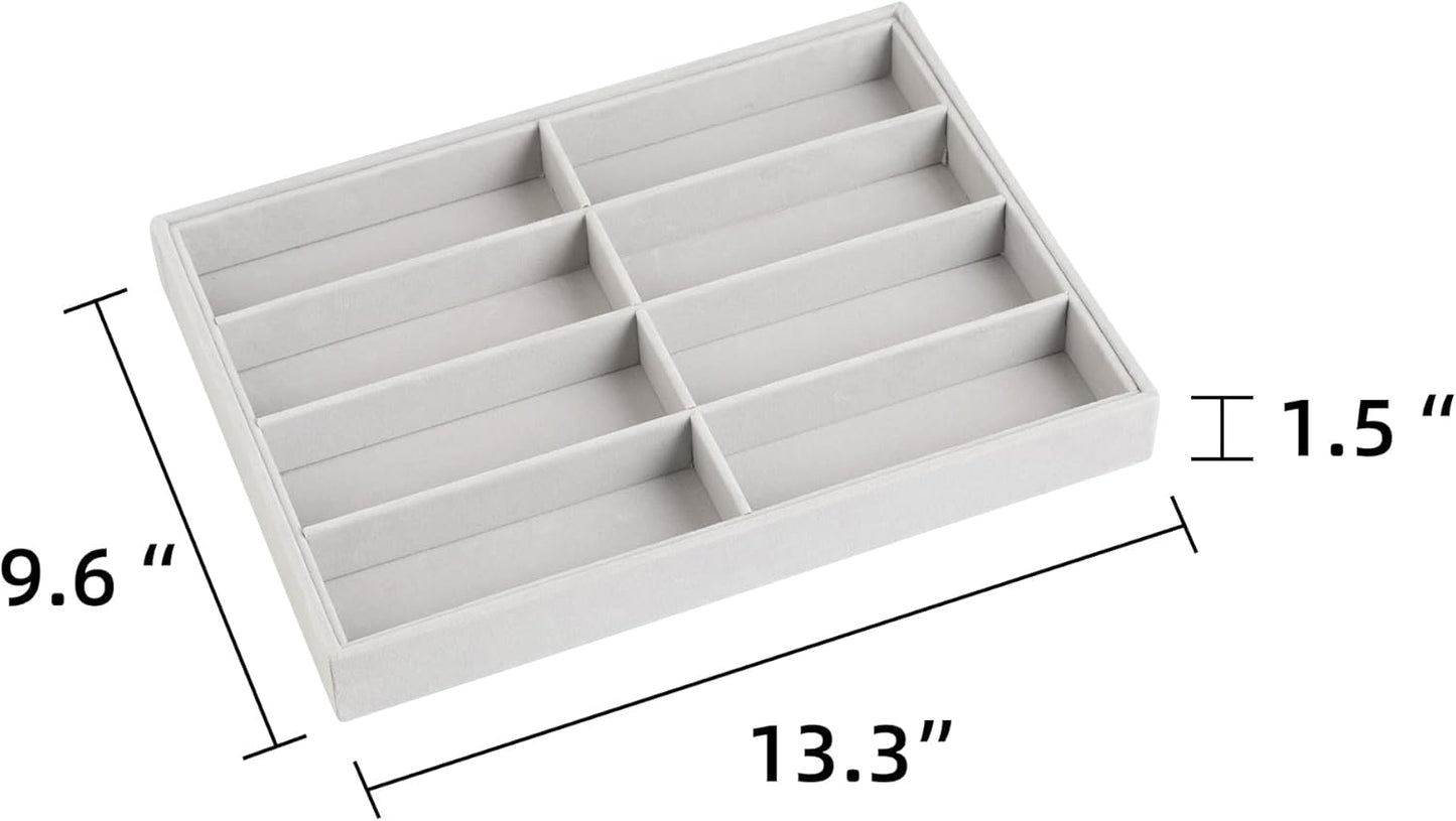 Frebeauty Sunglass Organizer,Velvet Glasses Organizer,8-Slot Sunglasses Tray for Drawer, Men's/Women's Sunglasses Box