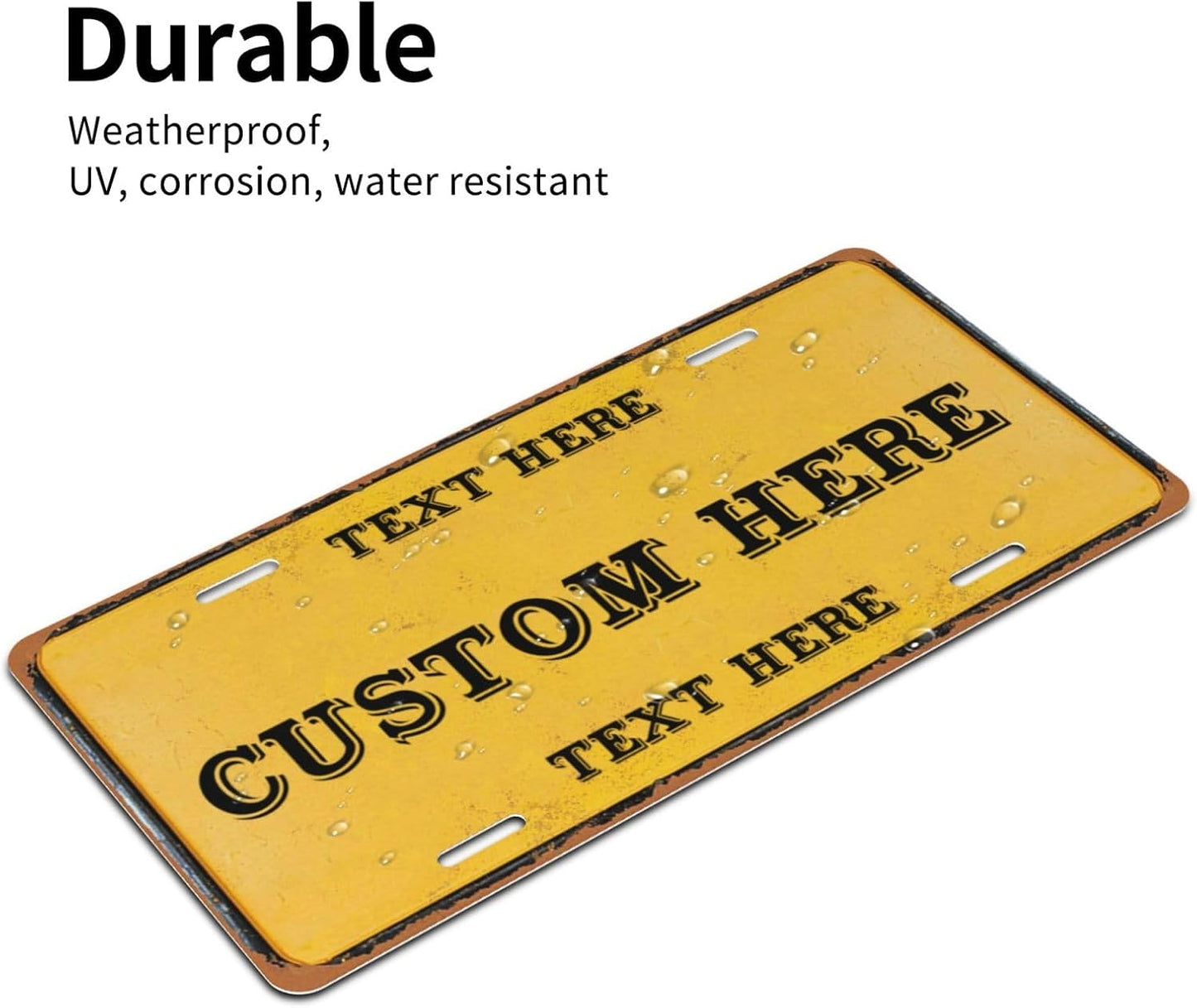 Custom Personalized Text Image Photo Design Customized Tag Aluminum License Plates for Front of Car 6x12 Inch-9