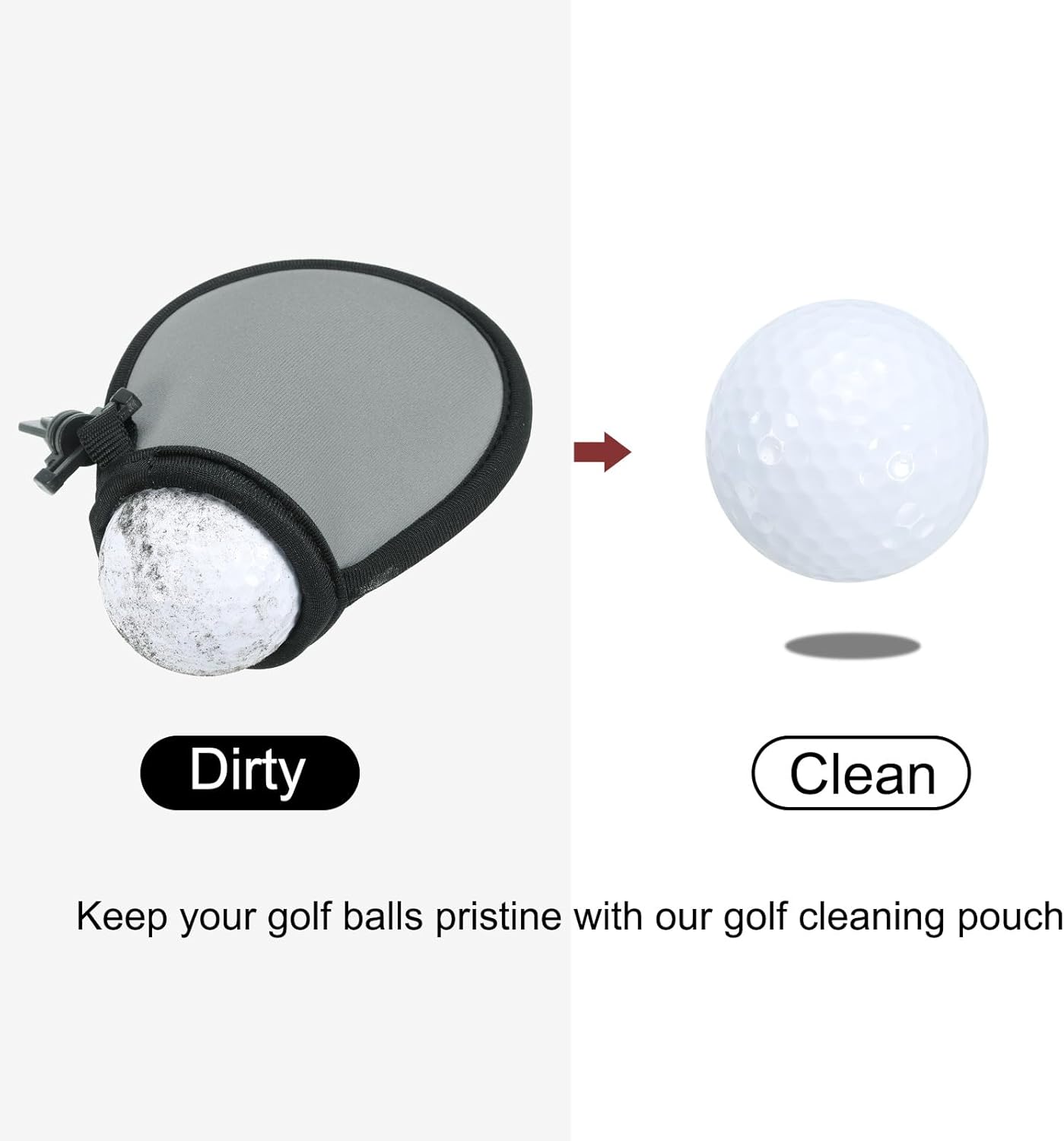 PATIKIL Golf Ball Washer Pouch, Portable Golf Balls Cleaner Pocket Bag with Hanging Clip for Women Golf Exercise