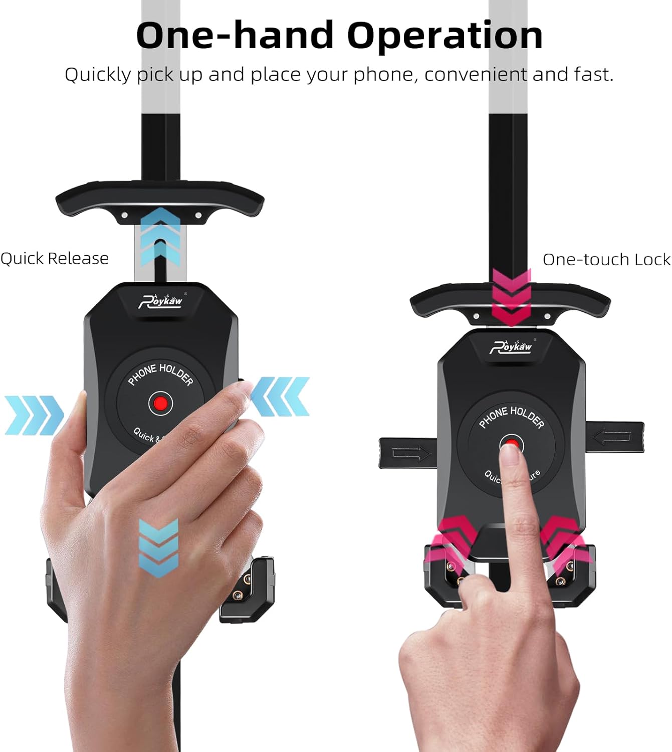 Roykaw Golf Cart Magnetic Phone Holder Mount Ultra-Strong Magnet?Compatible with EZGO/Club Car/Yamaha Square Tube Golf Cart, Compatible with iPhone/Galaxy/Google Pixel?One-Hand Operation