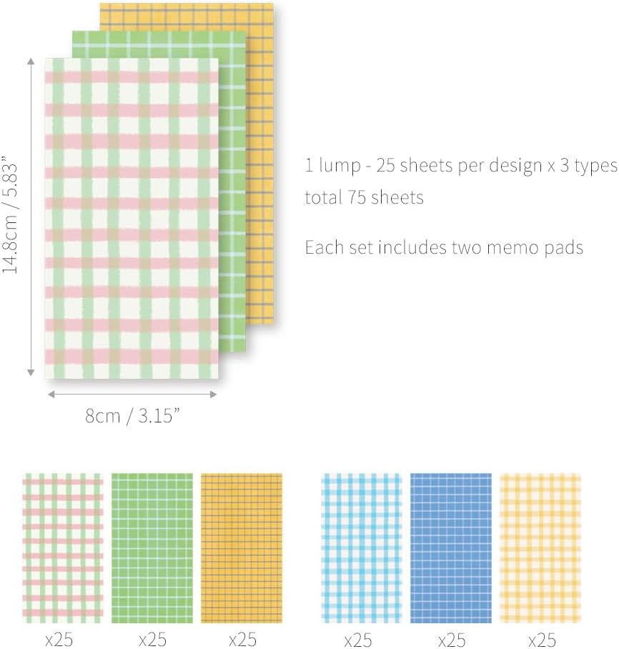 Monolike Triple Memopad Unmatched Friends Check 2P B Set