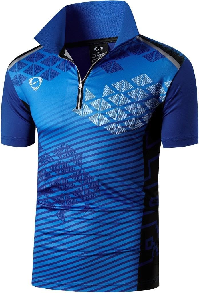 jeansian Men's Sport Outdoor Quick Dry Fit Short Sleeves Polo Tee Shirt Tshirt T-Shirt Tops Golf Tennis Bowling LSL195