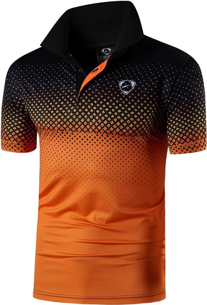jeansian Men's Sport Outdoor Quick Dry Fit Short Sleeves Polo Tee Shirt Tshirt T-Shirt Tops Golf Tennis Bowling LSL195