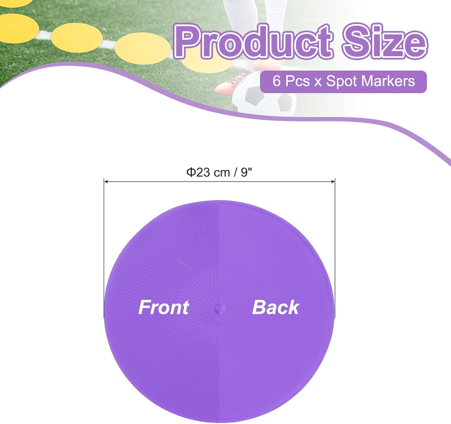 PATIKIL Spot Markers, Non-Slip Floor Dots Agility Markers Flat Field Cones Poly Dots for Gym PE Speed Training Dance Soccer Basketball Sports