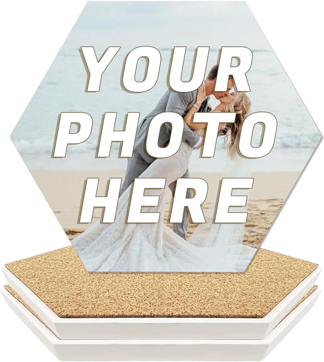 Custom Coasters, Personalized Ceramic Coasters for Crafts, Customized Drink Coaster with Your Photo, Text and Logo, for Weddings, Bars, Homes, Offices