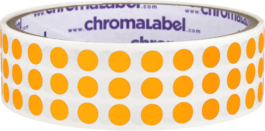 ChromaLabel 0.25 Inch Round Label Permanent Color Code Dot Stickers, 1000 Labels per Roll, Fluorescent Orange