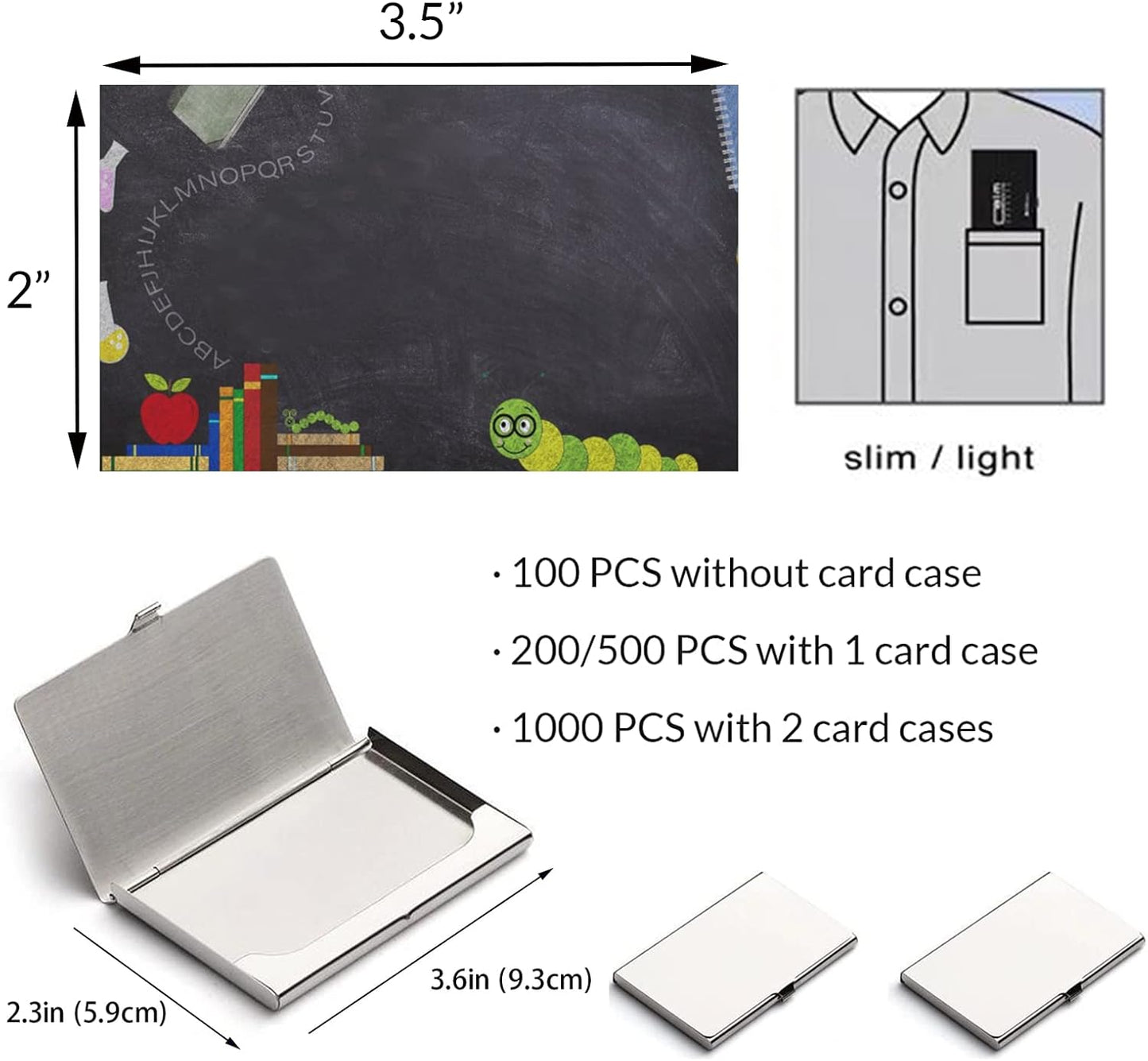 Custom Business Cards 100PCS Double-sided Printing Business Cards Customize with Your Logo Personalized 3.5"x 2" Cards for Business - Education