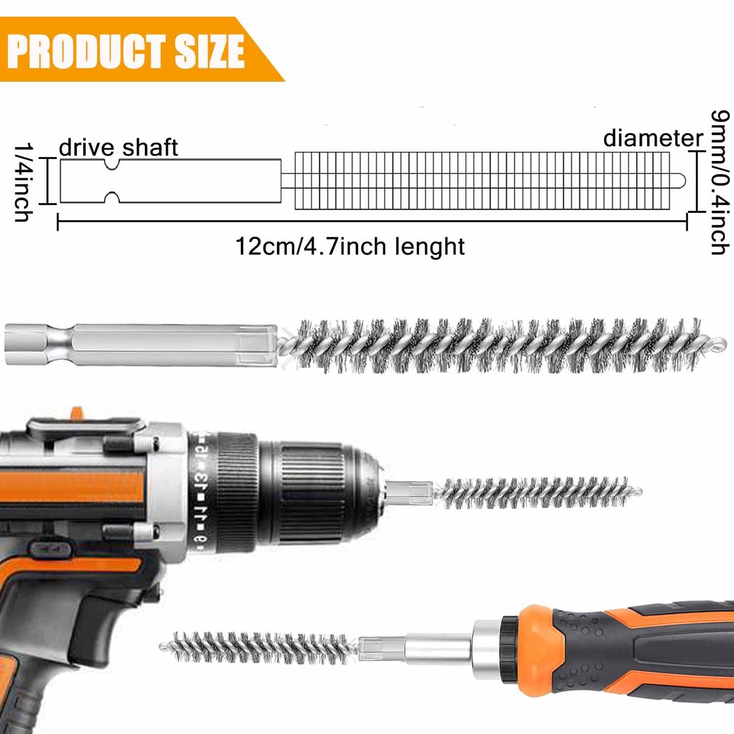 Golf Clubs Head Hosel Brush Golf Shaft Ferrules Brush Stainless Steel Bore Brush Wire Brush Cleaning Tool Electric Drill Wire Brush for Wood and Iron (4)