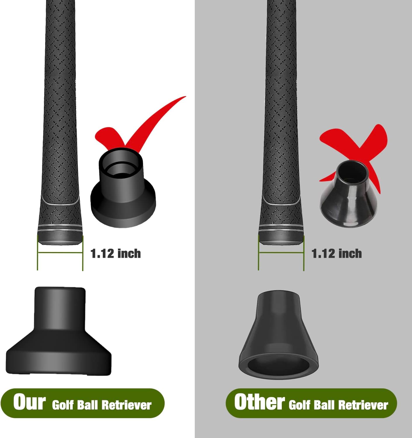 Golf Ball Retriever, 3Pack Mini Golf Ball Pick Up Suction Cup for Putter Grip Tool, Portable Golf Ball Grabber for Training Putter Grip Golfer, Professional Golf Sucker Accessories for Golfer