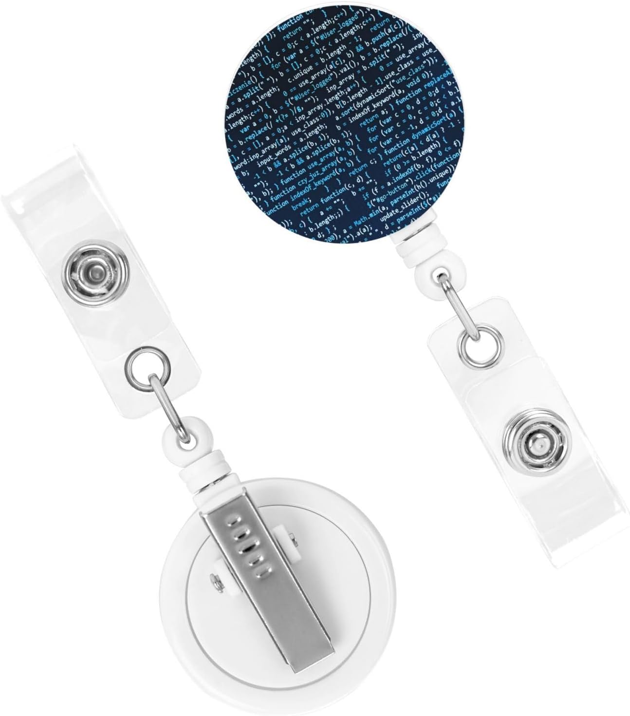 Coding Code Badge Reels Retractable Badge Holder with Clip for Id Name Tag Office Worker Student Teacher Nurse Doctor