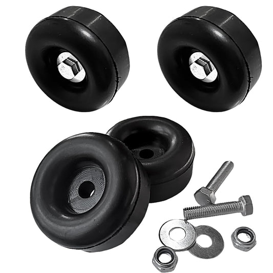 Heavy Duty Rubber Anti Vibration Feet, 1x2.5 Inch, 4-Pack Black Rubber Mounts with Screws, for Generator/Air Compressor/Pressure Washer/Trailer