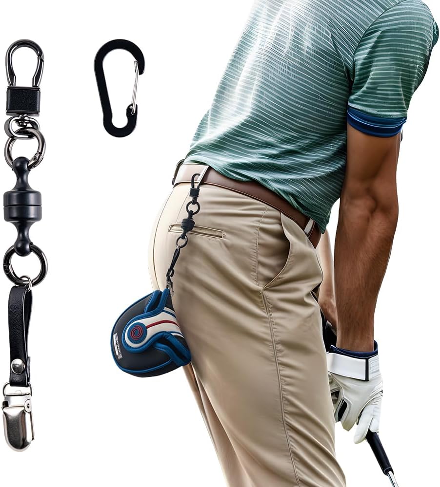 Magnetic Golf Putter Cover Holder | Versatile Use Golf Towels, Clothing & Accessories for Men & Women | Durable Headcover Keeper Leash with Strong Magnets