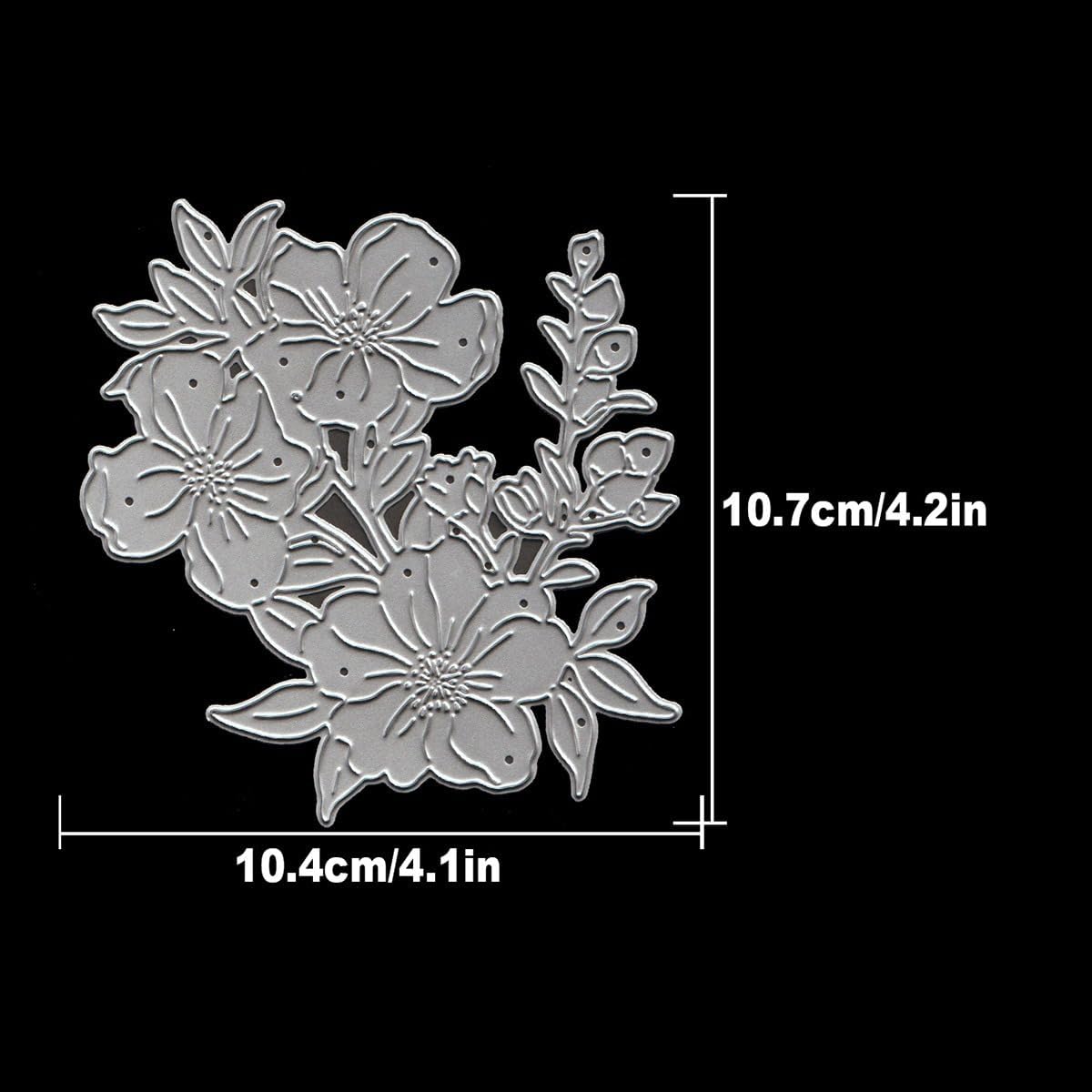 Flowers Metal Cutting Die for Scrapbooking - Cut Stencils for DIY Scrapbook Photo Album Decorative Paper Card, Card Making Supplies, Stencils & Crafting Die Cut (Peach Blossom 4.2 x 4.1 in)