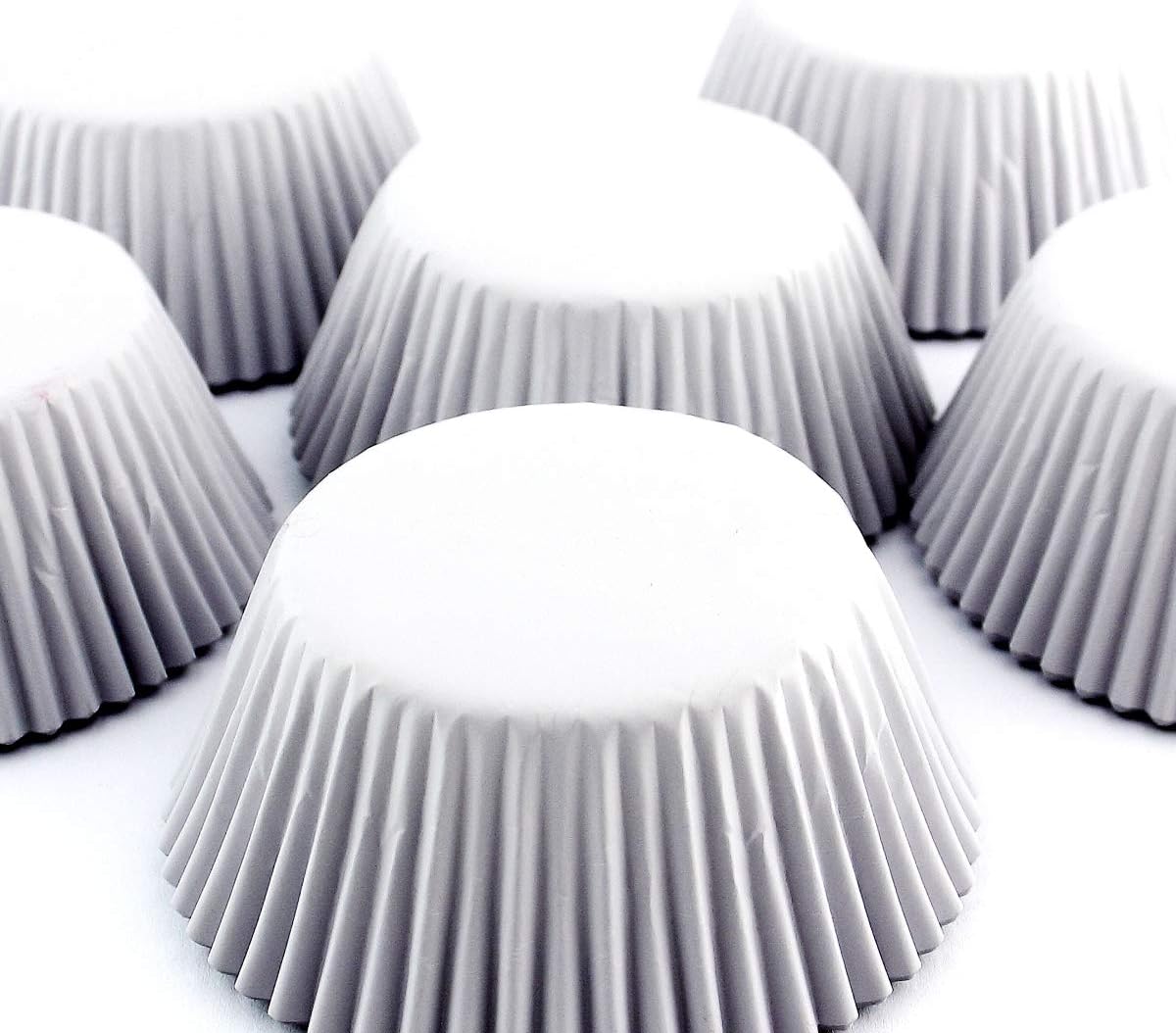 Eoonfirst Light Gray Foil Cupcake Case Liners Baking Muffin Paper Cups 200 Pcs